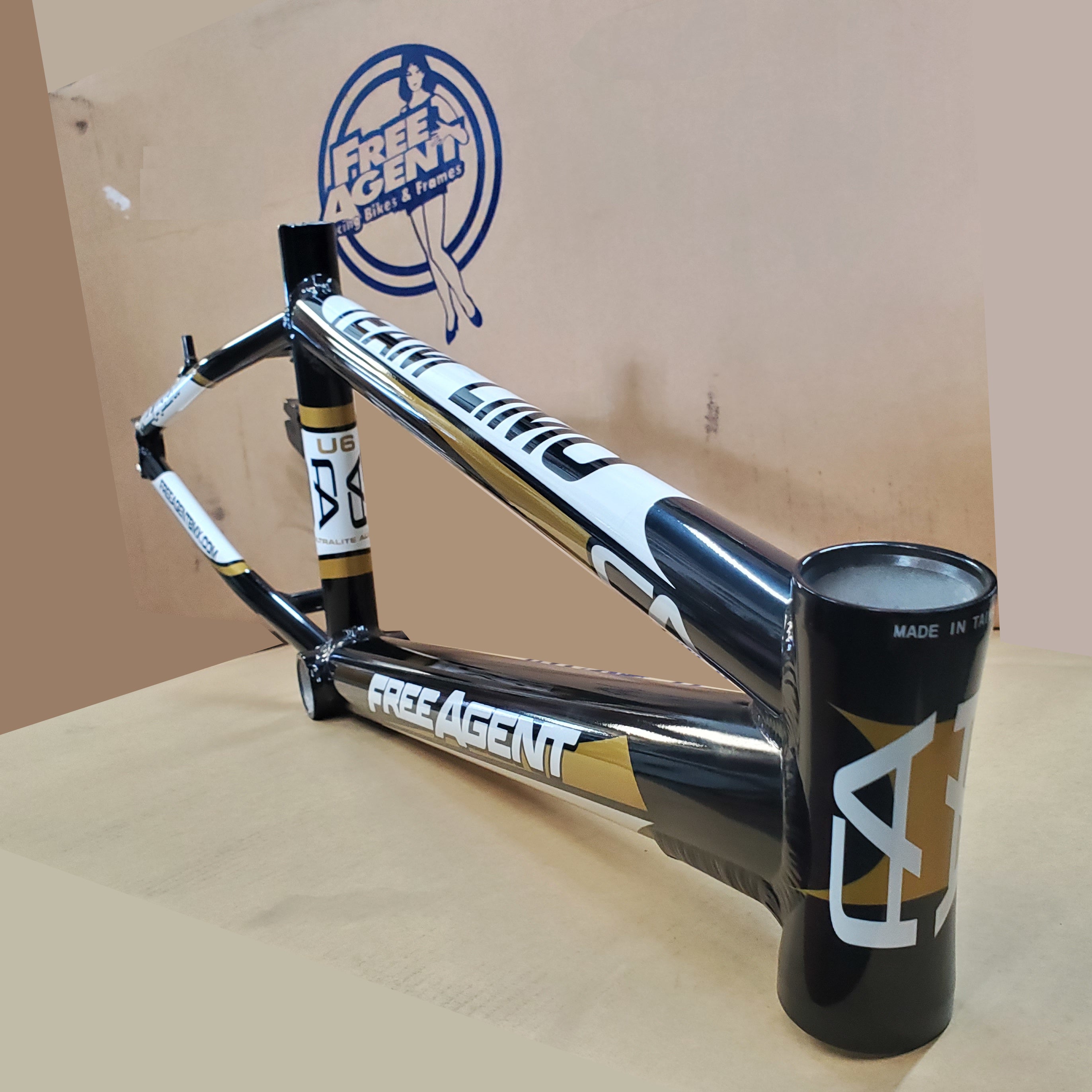 Free Agent Team Limo Pro XL Aluminum BMX Race Frame - 21"TT - Black - NOS