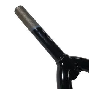 Black scooter handlebar on a white background