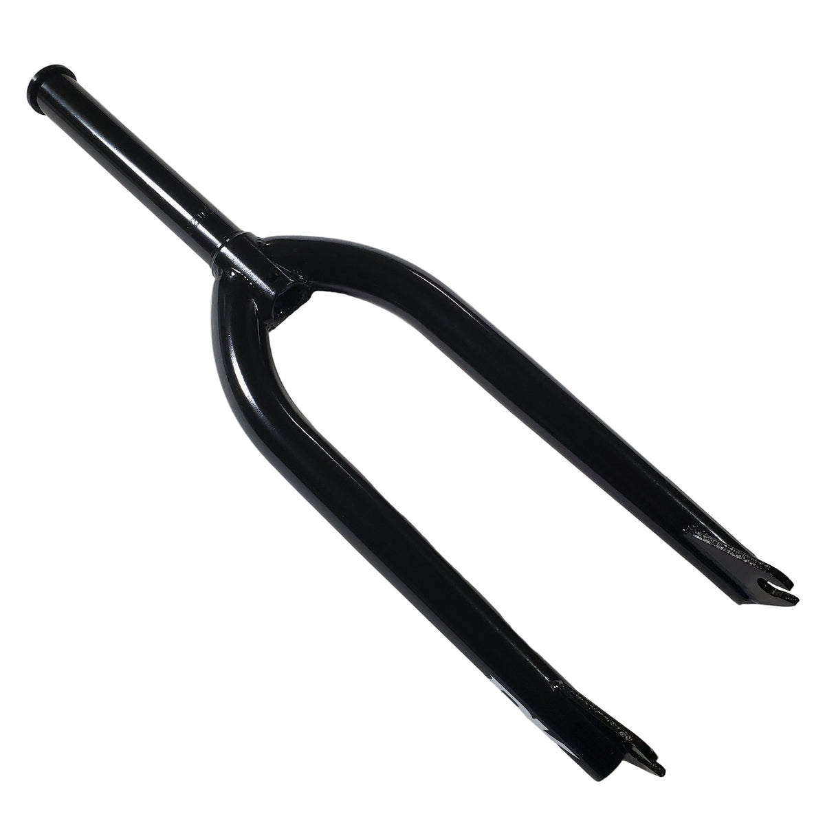 Black bicycle fork on a light gray background