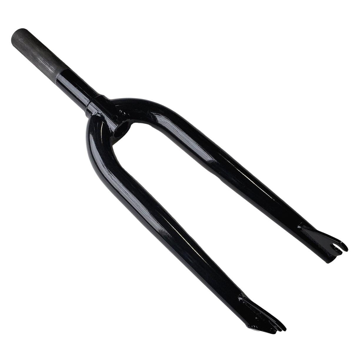 Black bicycle fork on a white background