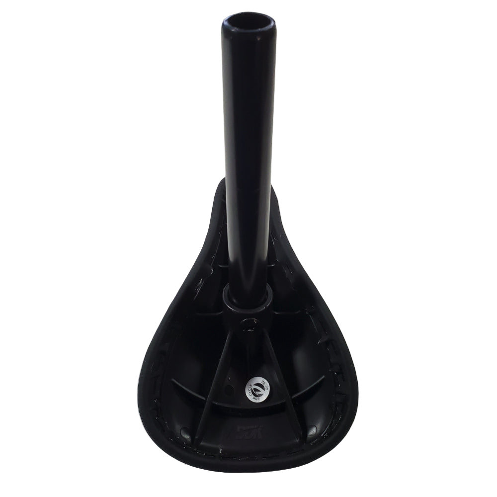 Black bicycle seat on a white background