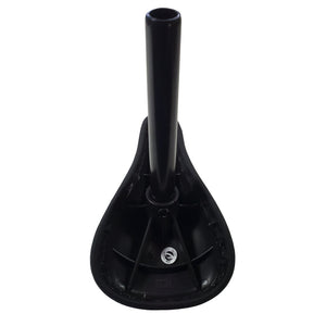 Black bicycle seat on a white background