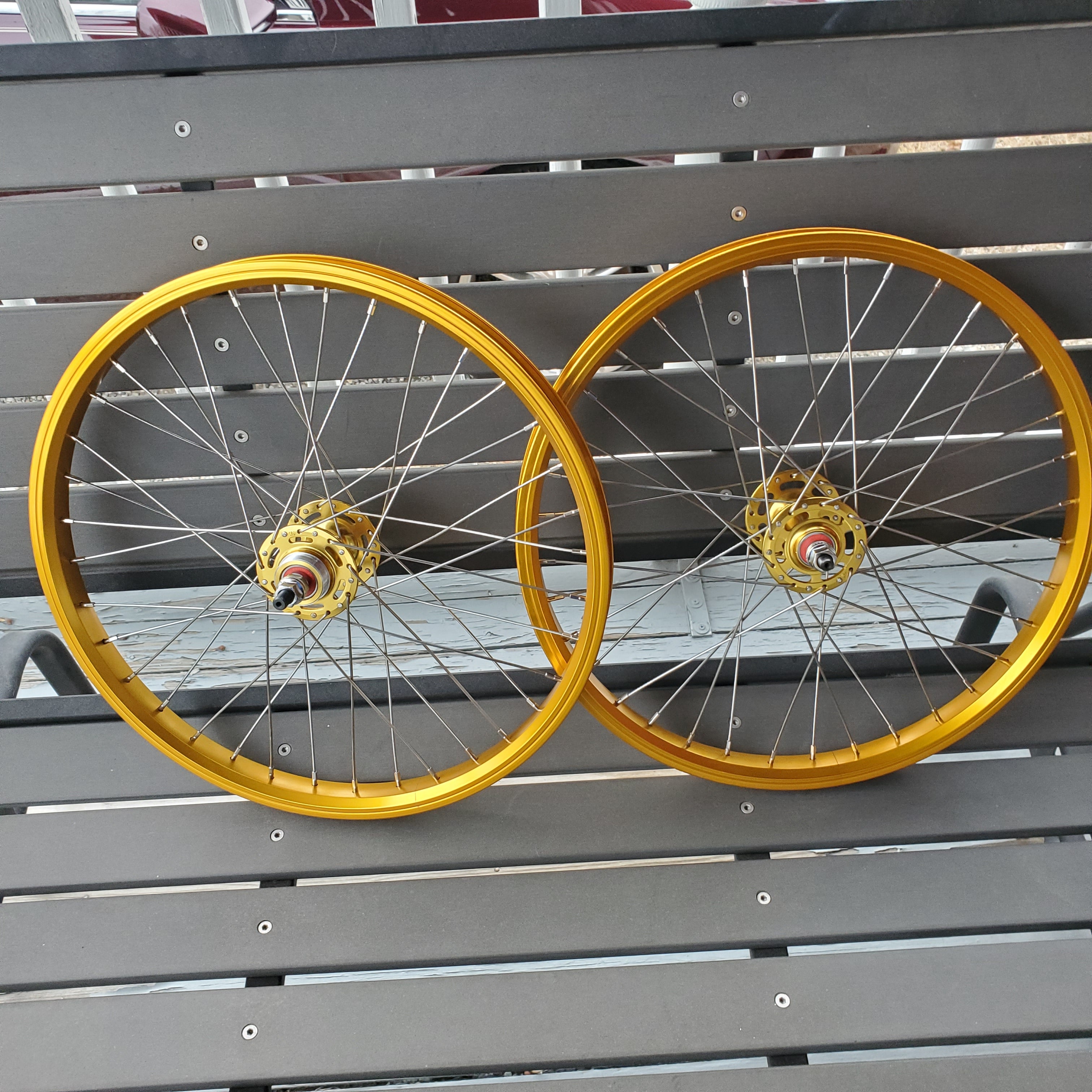 20" Double Wall Wheelset - 36H - Sealed Bearing - Freewheel - Gold *BLEMISHED*