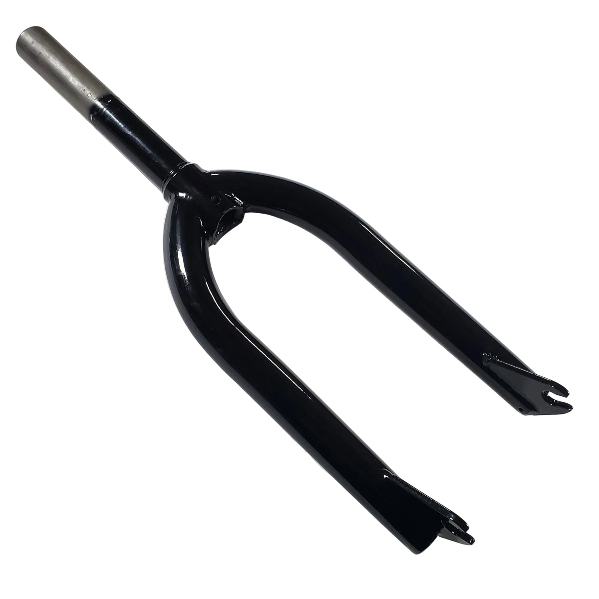 Black bicycle fork on a white background