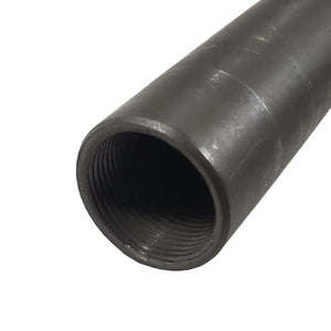 Black metal pipe on a white background