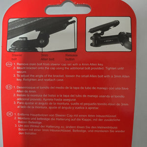 Red packaging with black illustrations and text on a gray background