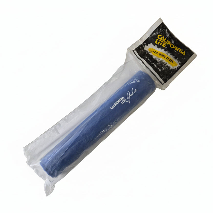 Blue plastic tool with a branded label on a white background