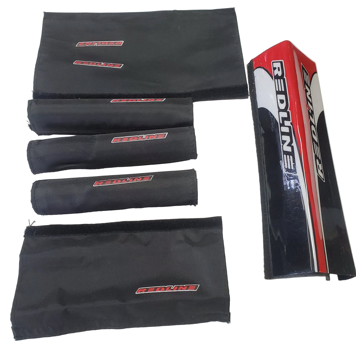 Black bicycle inner tubes with Redline logo on a white background
