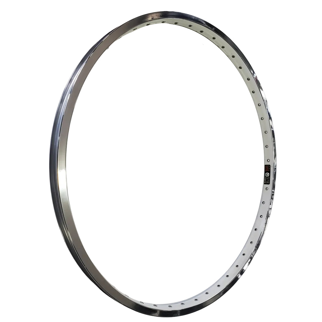Metallic wheel rim on a white background