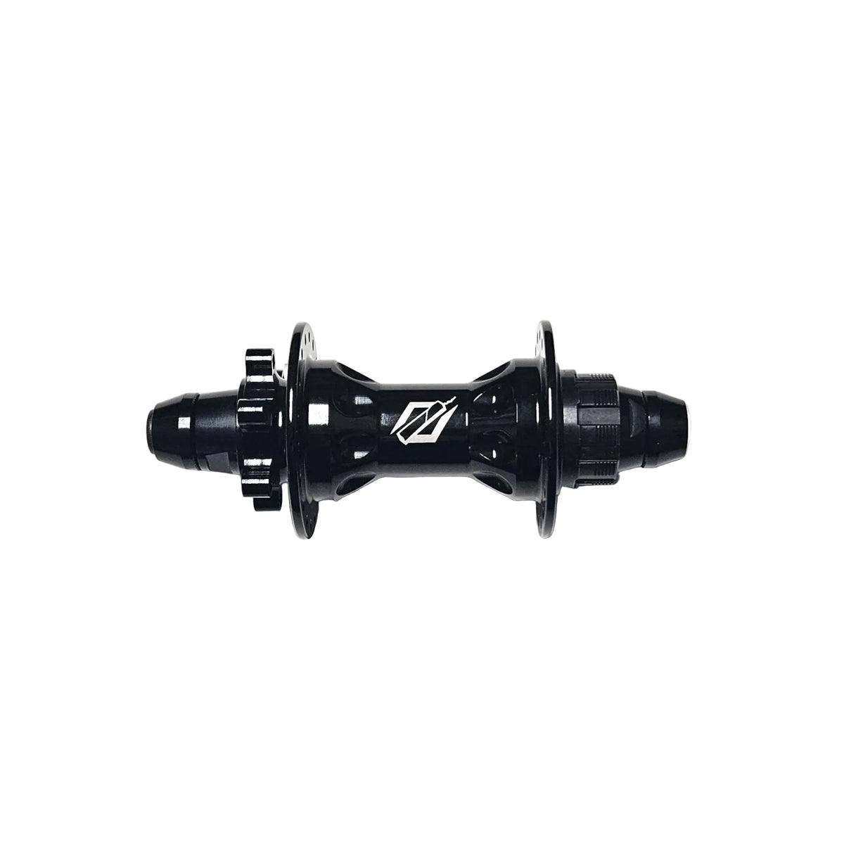 Black bicycle hub on a white background