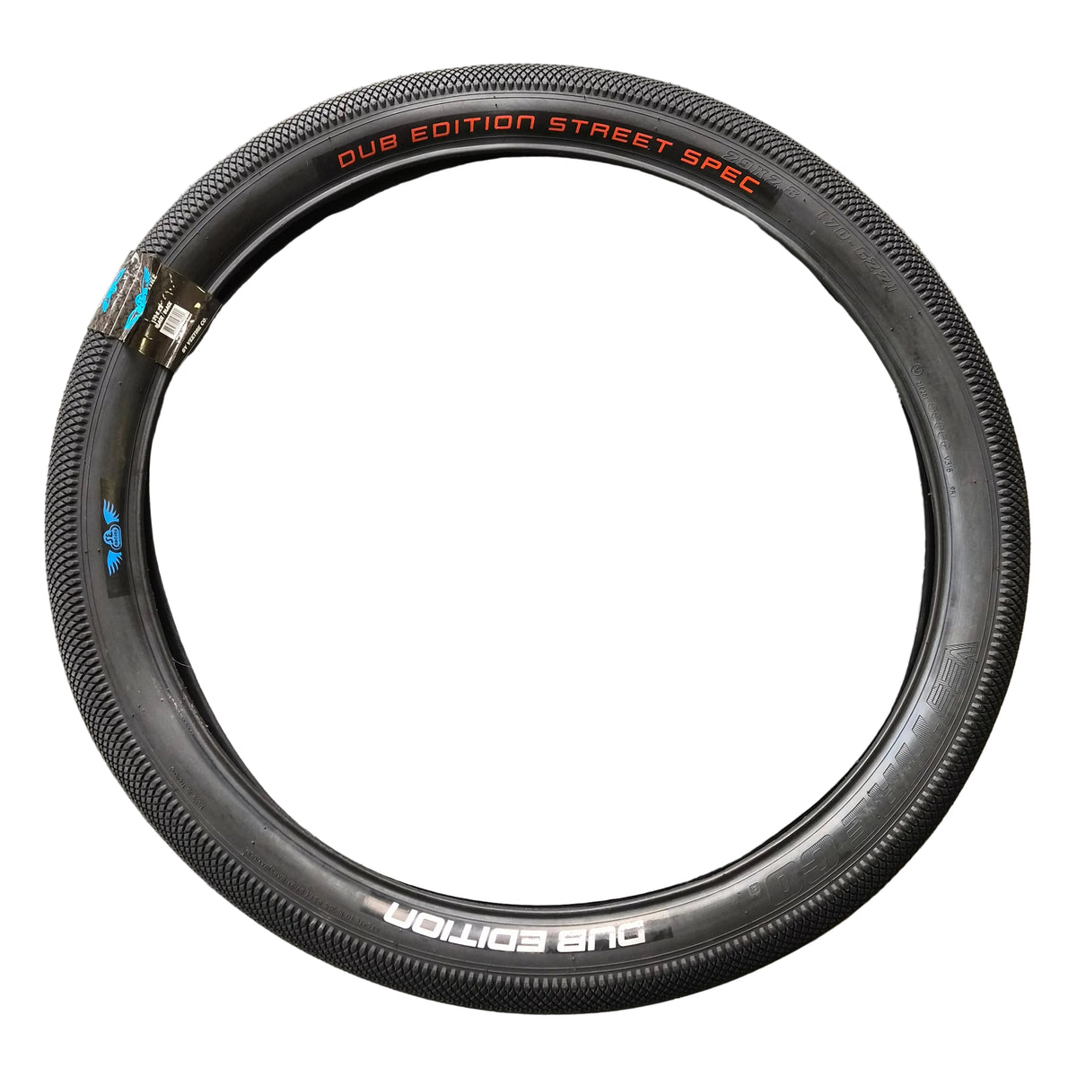 Black tire with 'Dub Edition Street Spec' and 'Air Edition' text on a gray concrete surface
