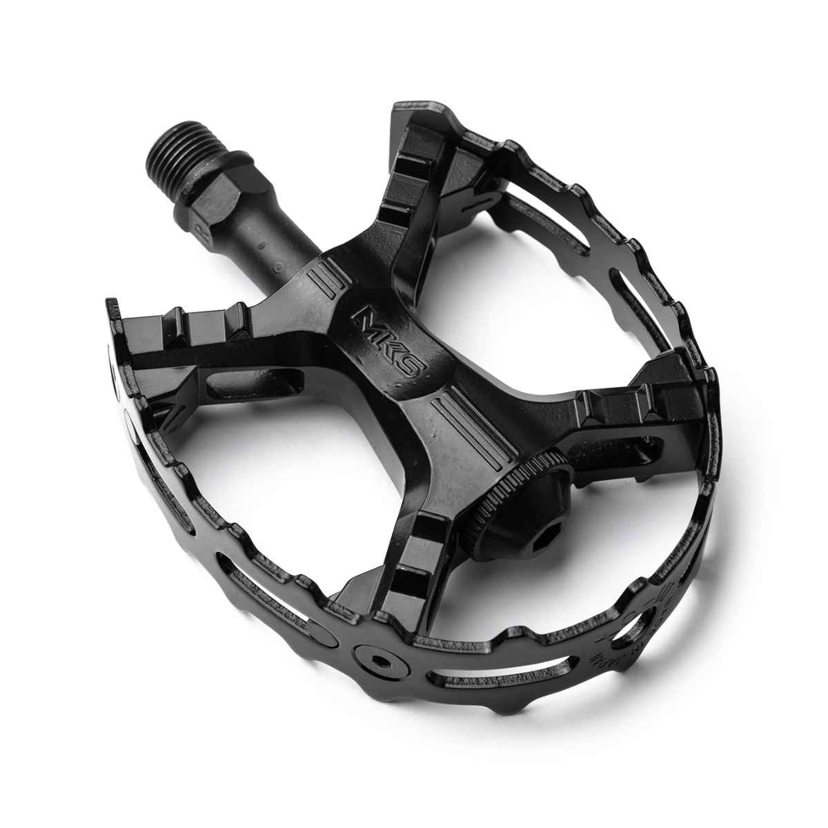Black bicycle pedal on a white background