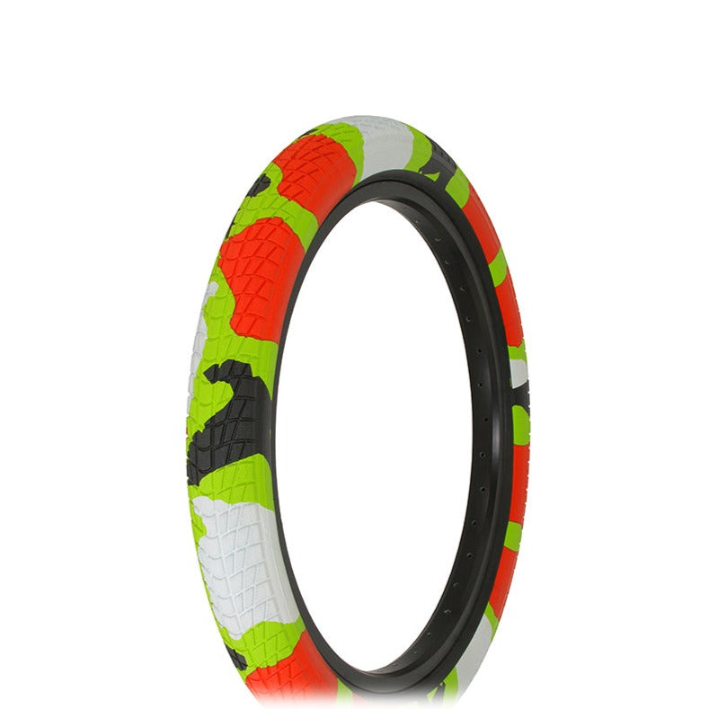 Ralson Contact BMX tire Jungle Camo (Bright Green/Red