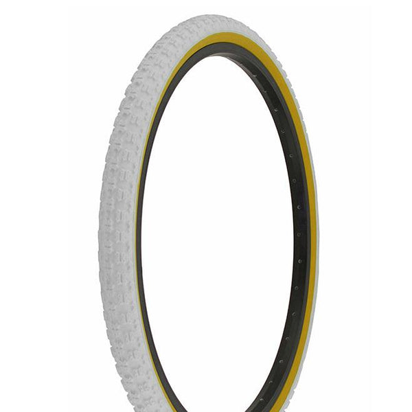 COMP III Oldschool Pneu BMX 20 x 1,75 - 47-406 - White Knobby Skinwall - Retro BMX Tire - 550g - Pneu BMX Vintage