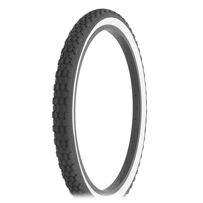 24x2.125 Studded Knobby BMX Tire by Duro Black w Whitewall BMXGuru C W Cycle