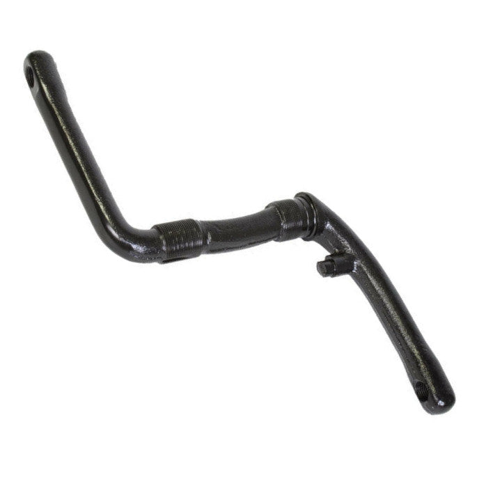 Black motorcycle handlebar on a white background