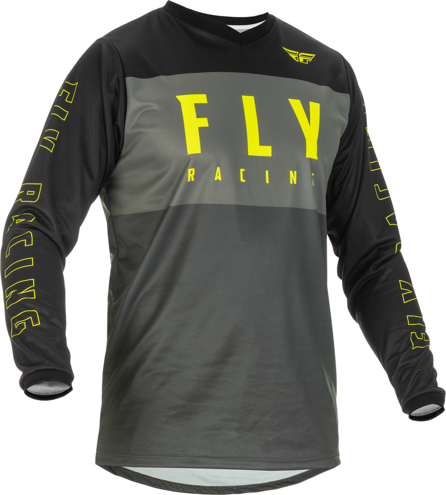 Fly F-16 BMX Jersey (2022) - Youth Large (YL) -  Gray/Black/Hi-Vis