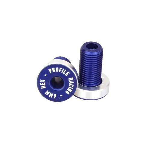 Profile GDH Aluminum Flush Mount Crank Spindle Bolts - USA Made - Blue