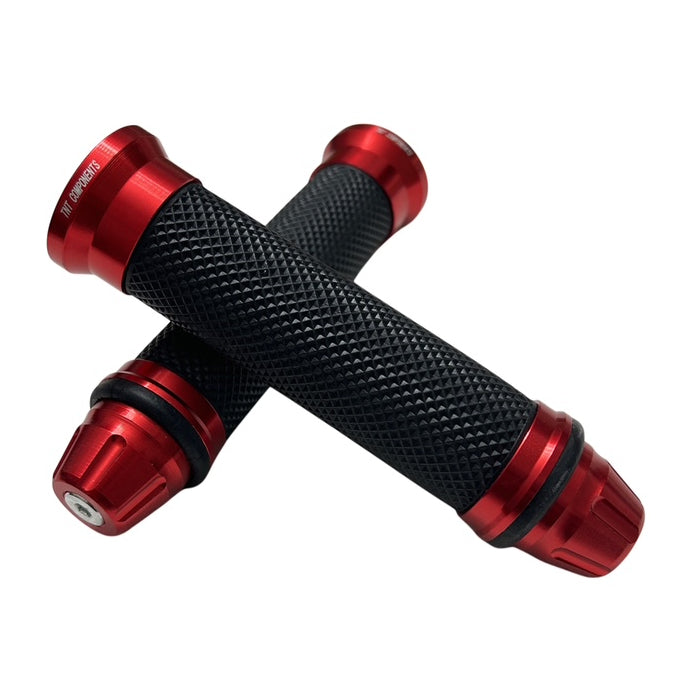 TNT Pro BMX Grips w/ Alumimum Collar & End Cap - Black & Red