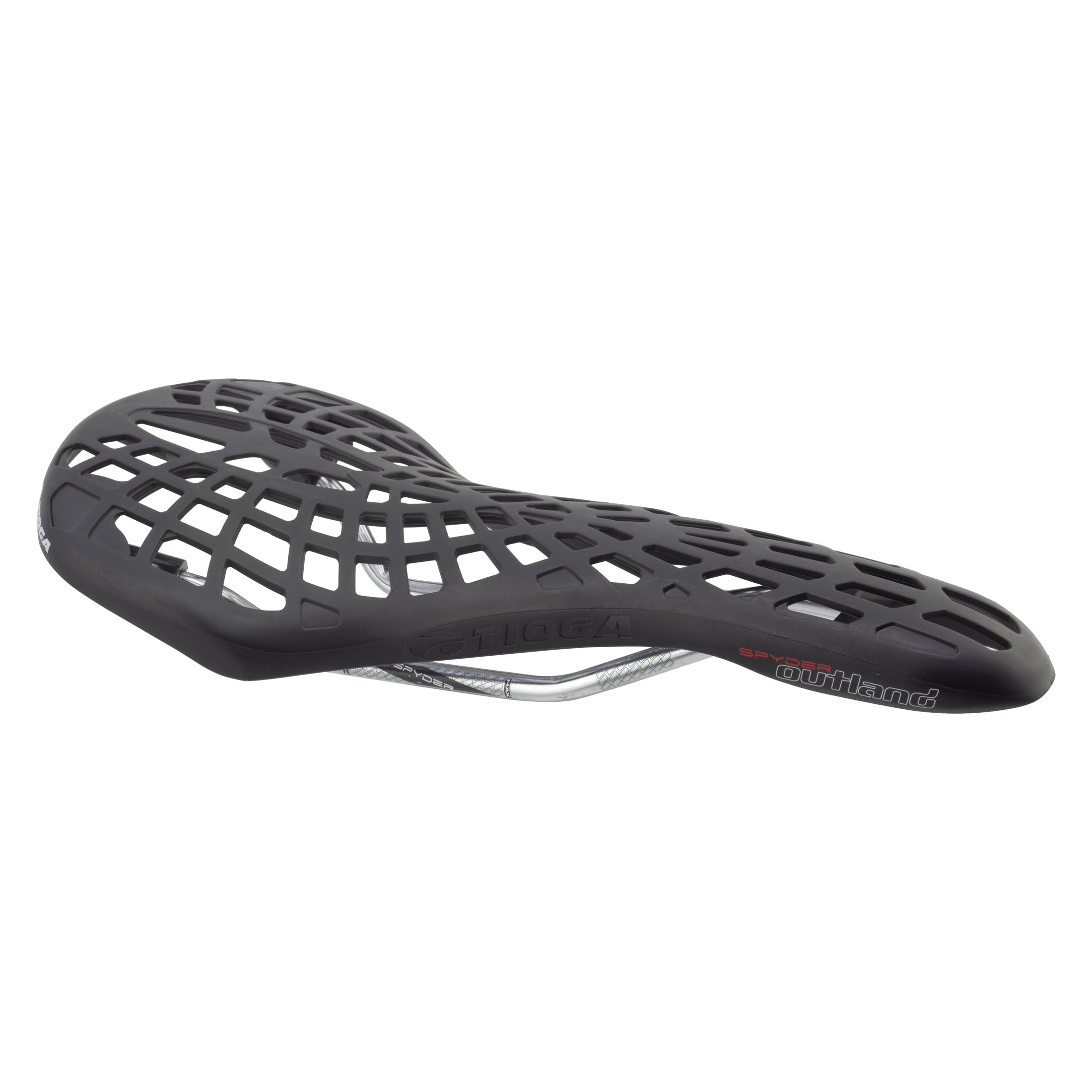 Black bicycle saddle on a white background