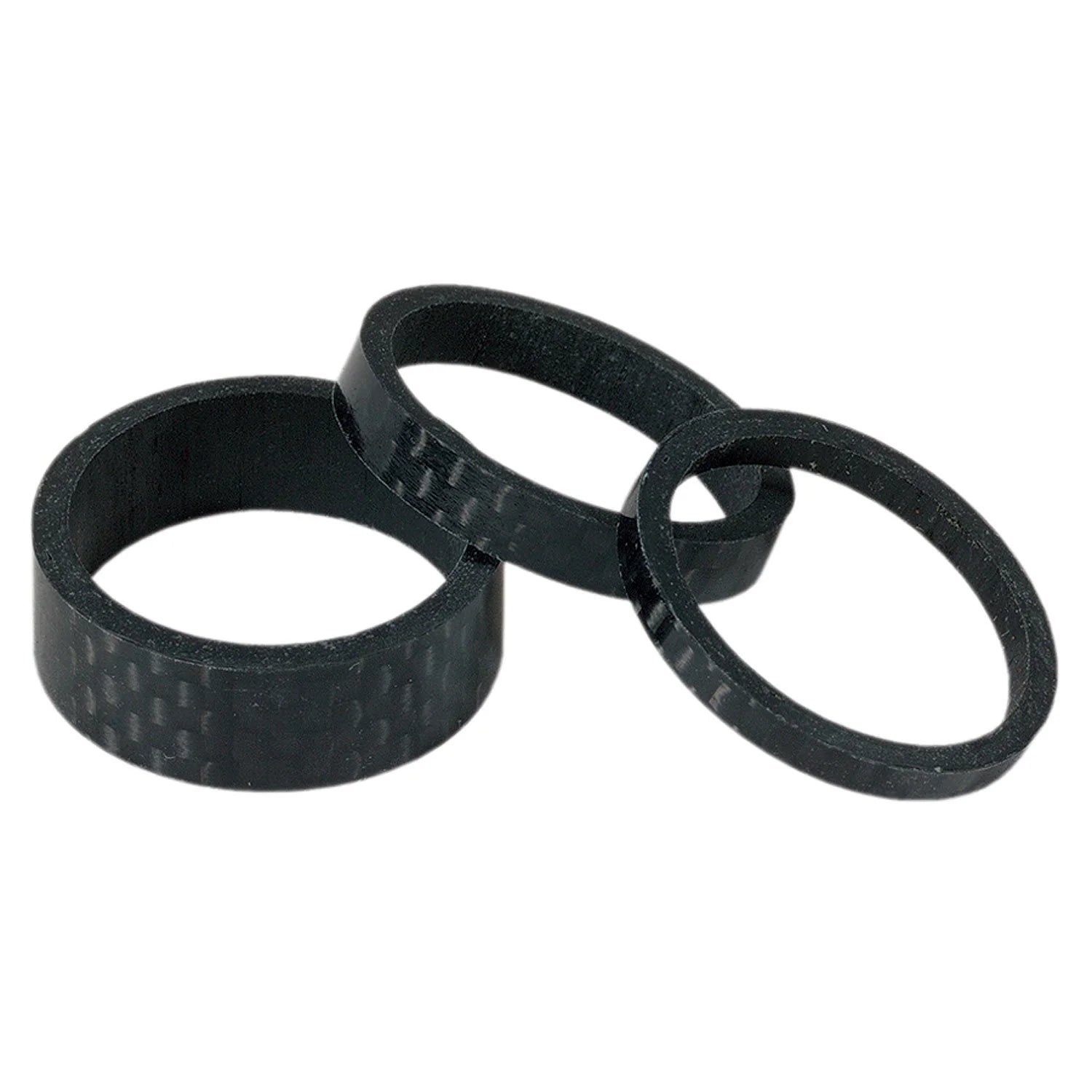 Forte Carbon Fiber Headset Shim/Spacer 3-pc Kit - 1-1/8" - Black