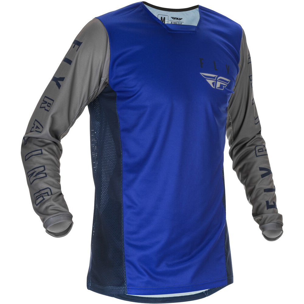 Fly Kinetic K121 BMX Jersey (2021) - Adult Small - Blue / Navy / Gray