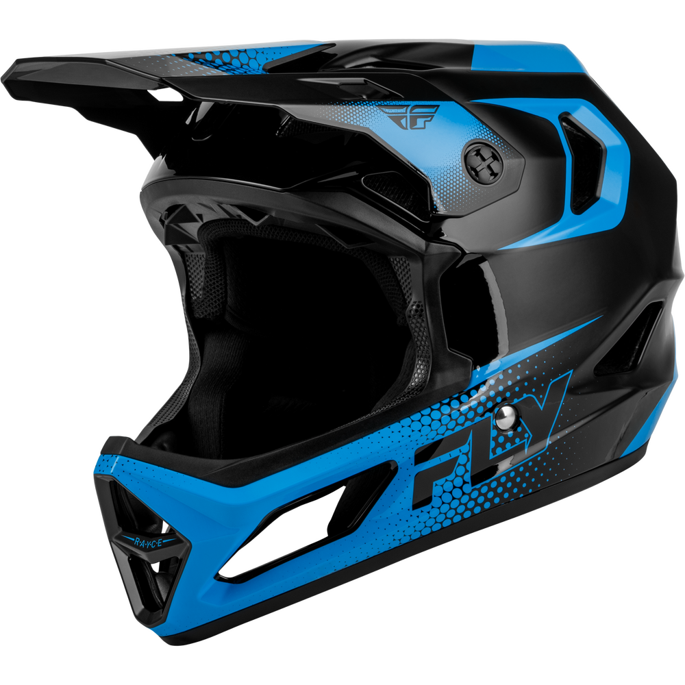 Fly Racing Youth Rayce Sonar BMX/MTB Bicycle Helmet, Black/Blue / YS