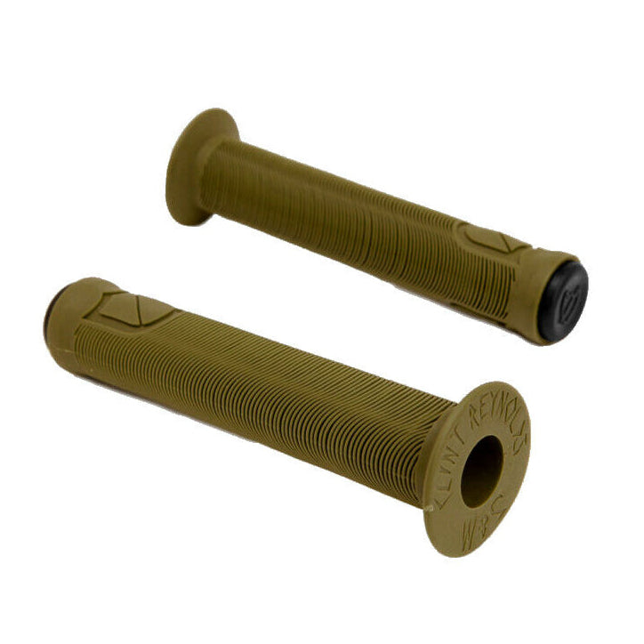 S&M Reynolds BMX Grips - Flanged - Army Green - USA Made