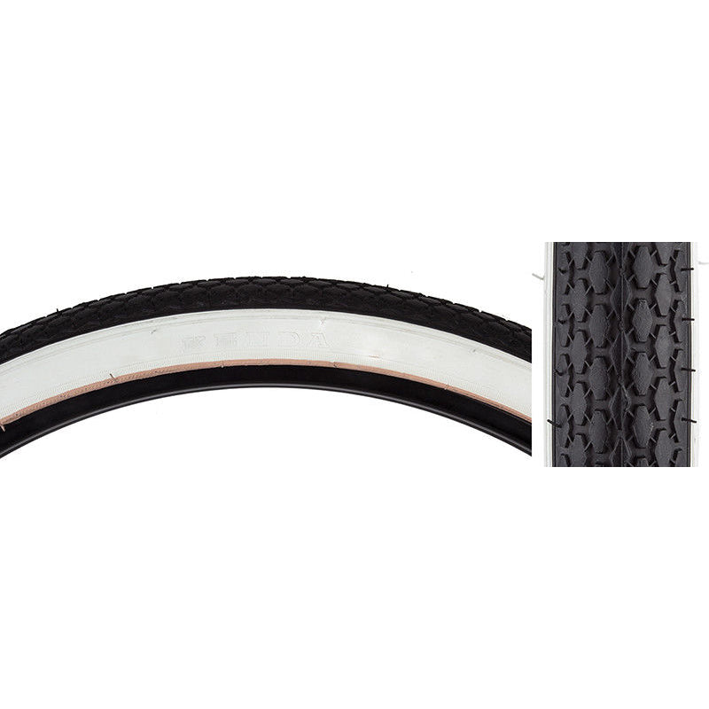 26x1-3/4 Kenda Schwinn S-7 Bicycle Tire (47-571) - Black w/ Whitewall