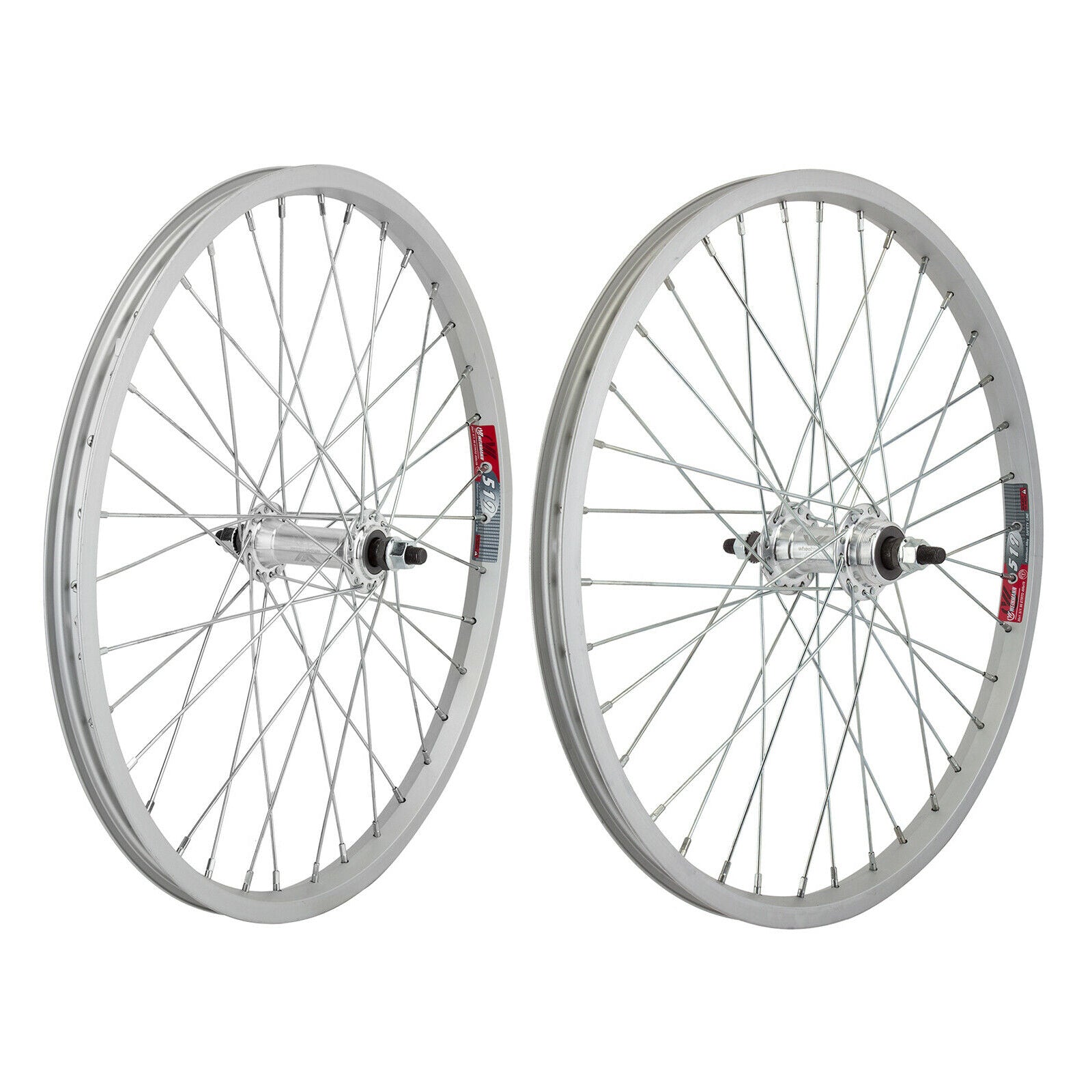 20" Weinmann 519 BMX Wheels - Freewheel - Pair - Silver