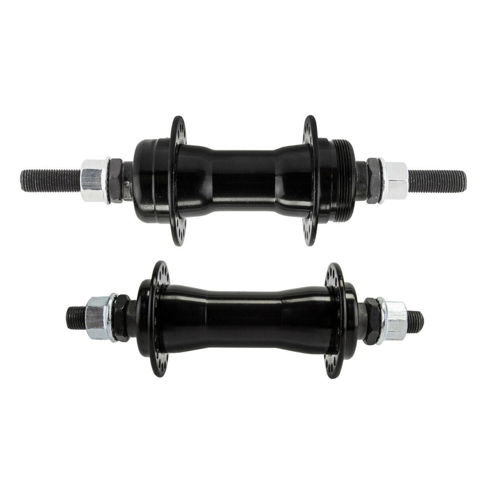 Steel Small Flange BMX Freewheel Hubset - Black - 36h - 3/8" axles