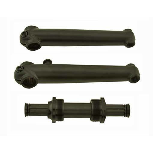 Chromoly 3-Piece BMX crank 19mm w/ Euro BB 175mm Black