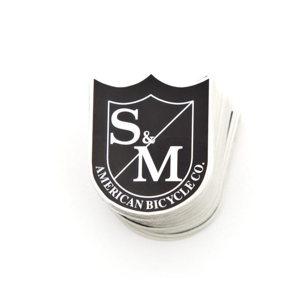 S&M BMX Shield Decal - Medium - Black/White