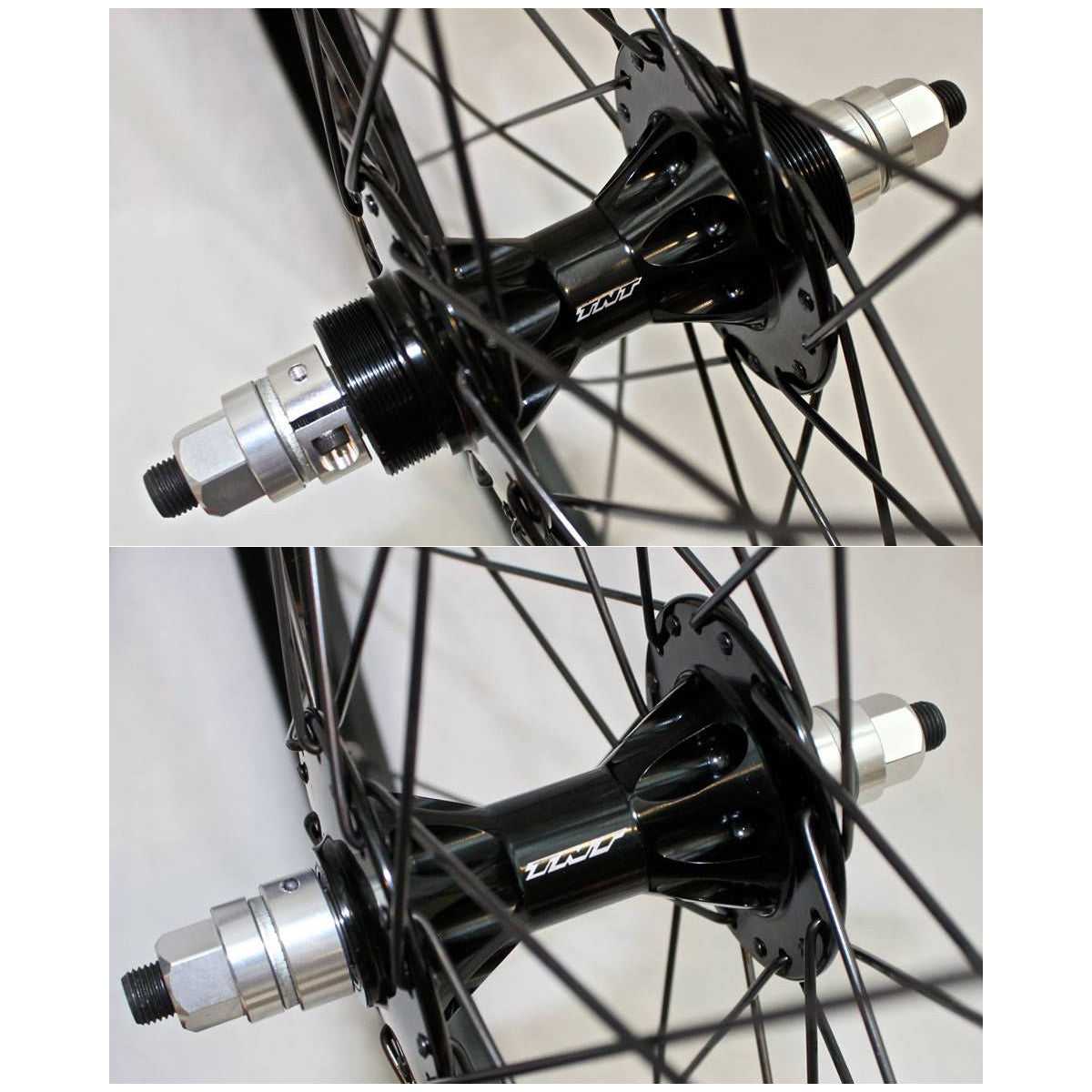 TNT Revolver Sealed BMX Flip/Flop Freewheel Hubset - 48h - 3/8" axles - Black