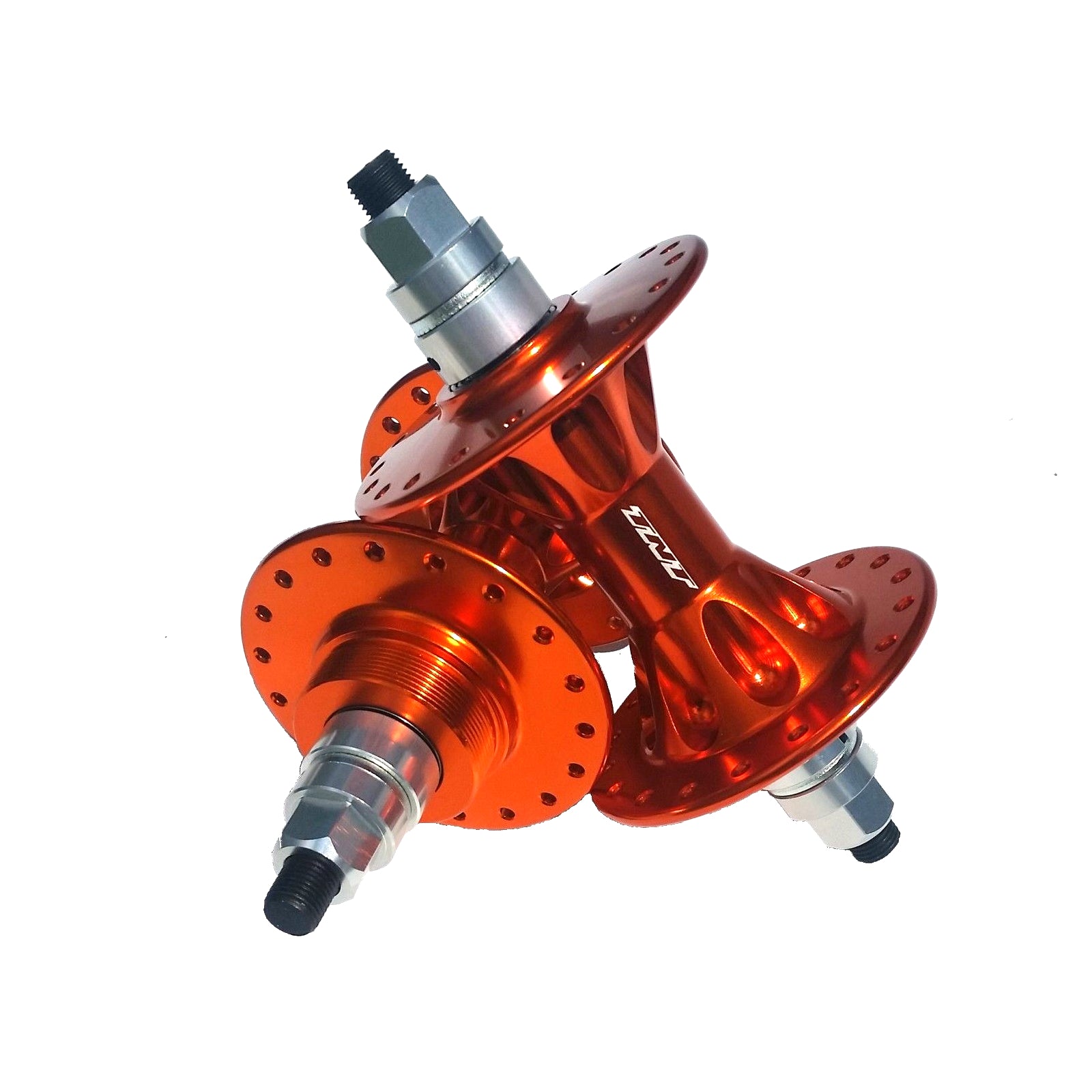 TNT Revolver Sealed BMX Flip/Flop Freewheel Hubset - 36h - 3/8" axles - Orange