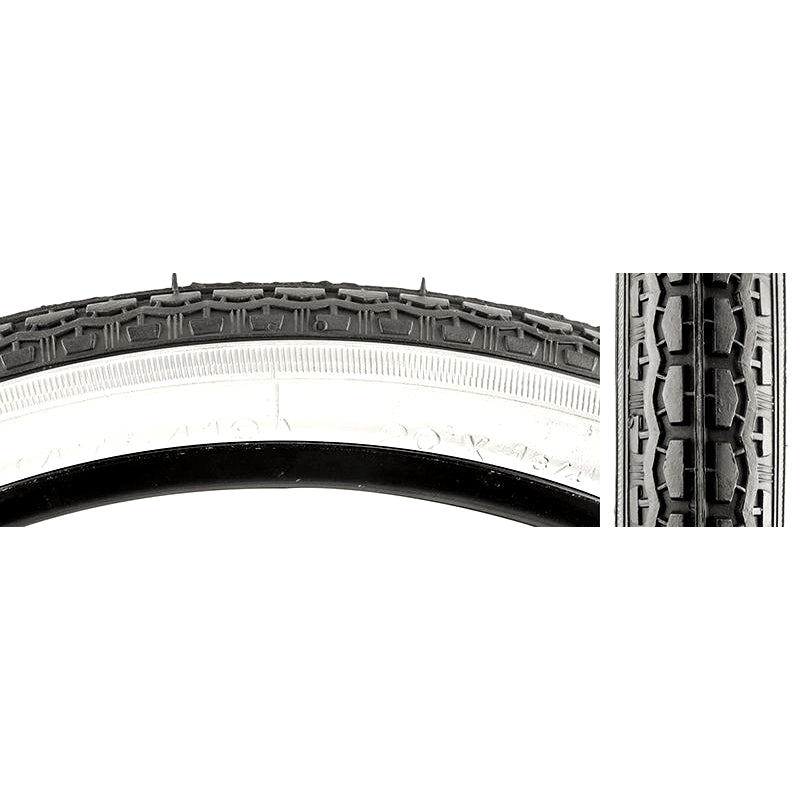 20x1-3/4 Kenda Schwinn S-7 Bicycle Tire (47-419) - Black w/ Whitewall