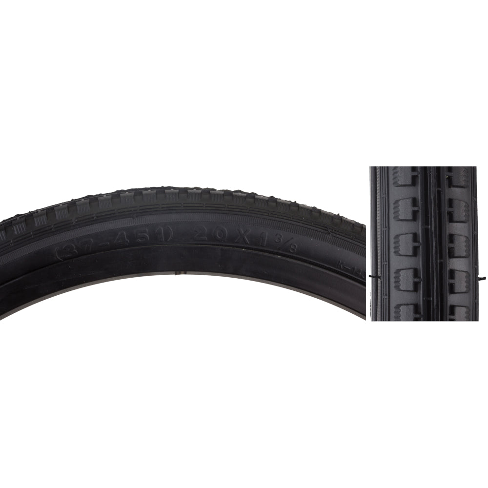 20x1-3/8 Kenda K143 Street Tire - Schwinn S-5/S-6 (37-451) - All Black