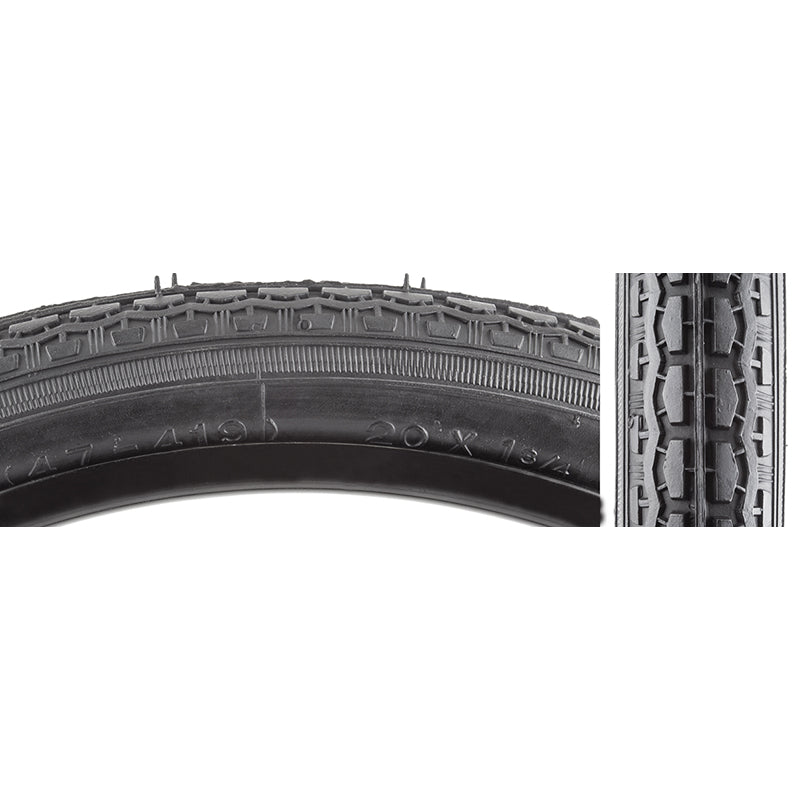 20x1-3/4 Kenda Schwinn S-7 Bicycle Tire (47-419) - All Black
