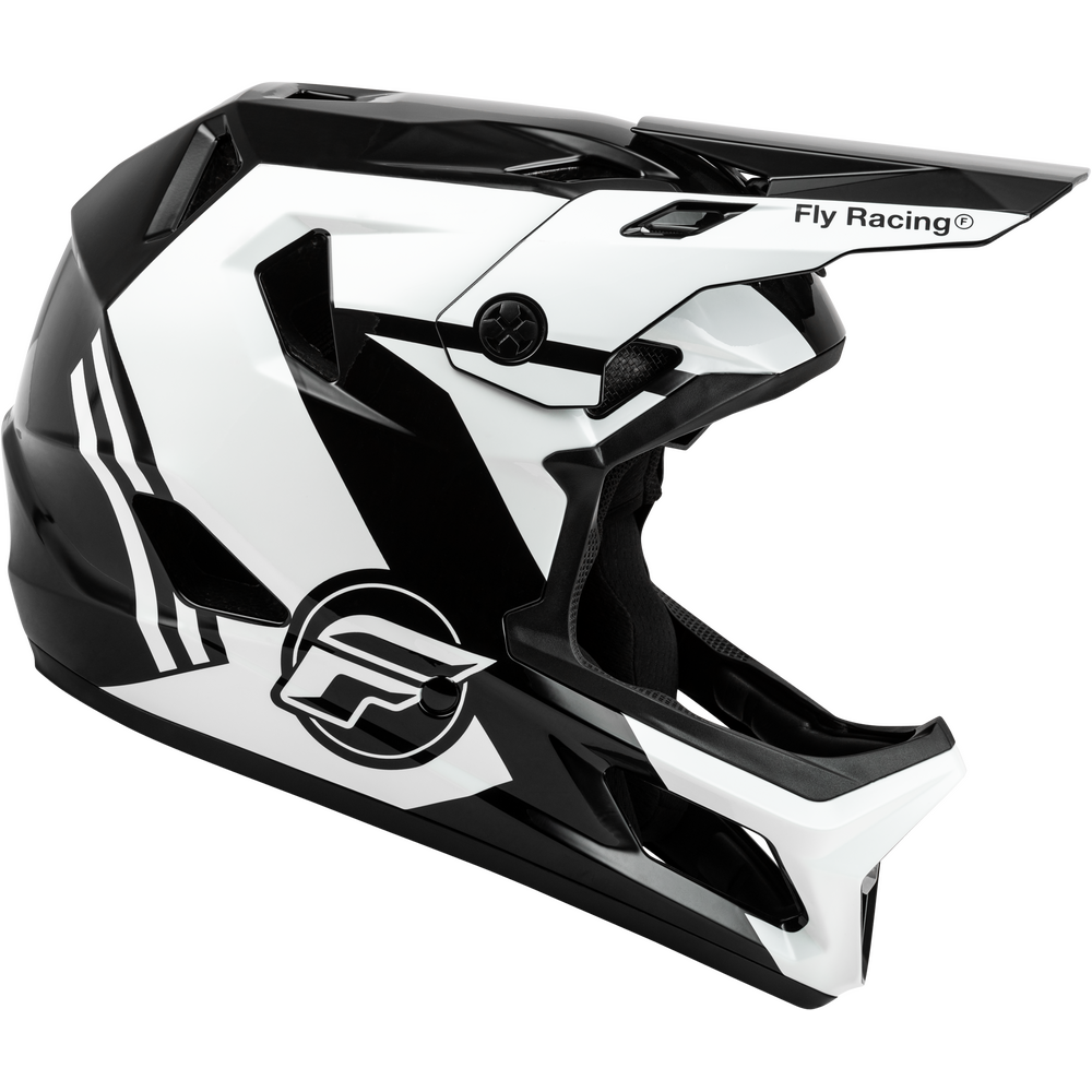 Fly Rayce Full Face BMX / DH Helmet - sz Youth M - Gloss Black/White/Gray