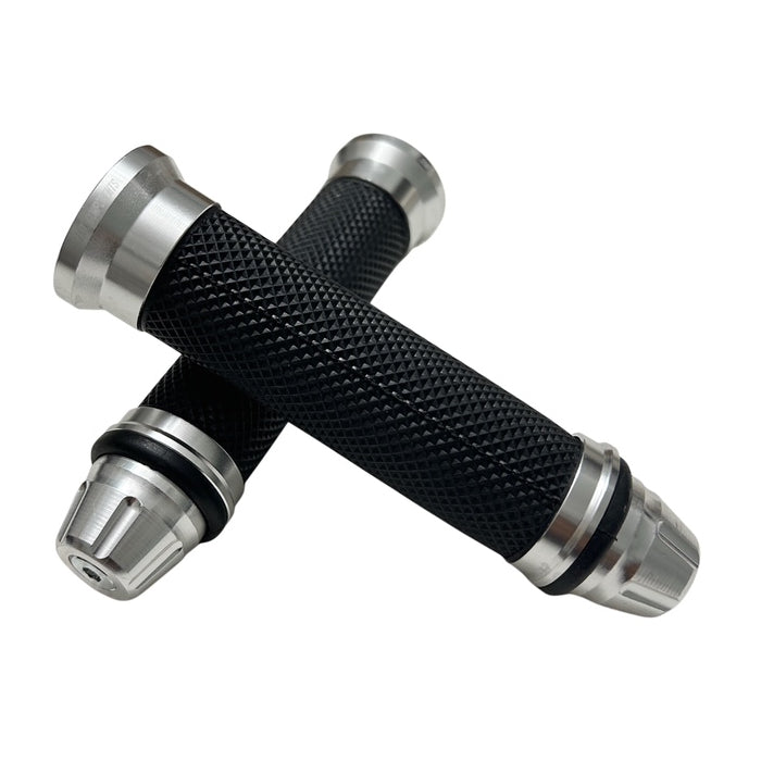 TNT Pro BMX Grips w/ Alumimum Collar & End Cap - Black & Silver