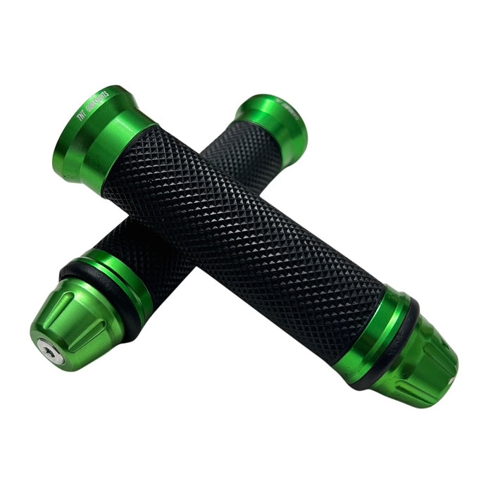 TNT Pro BMX Grips w/ Alumimum Collar & End Cap - Black & Green