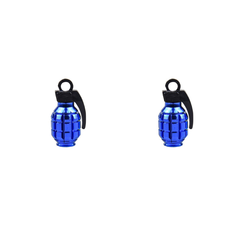 Trik Topz Grenade Valve Caps - Pair - Anodized Blue