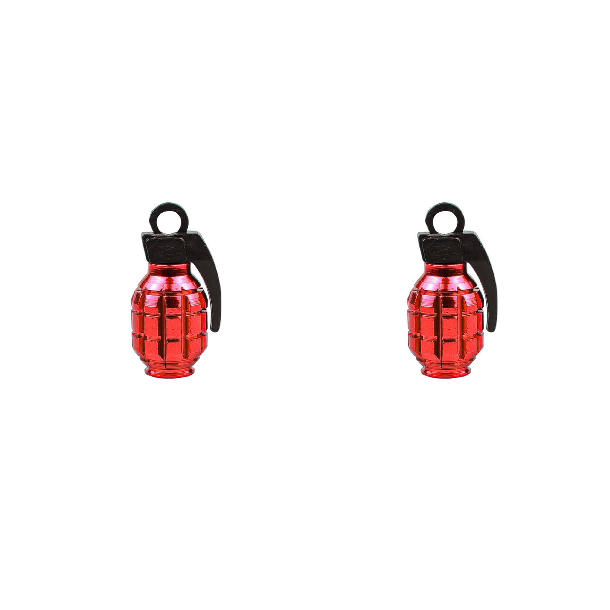 Trik Topz Grenade Valve Caps - Pair - Red
