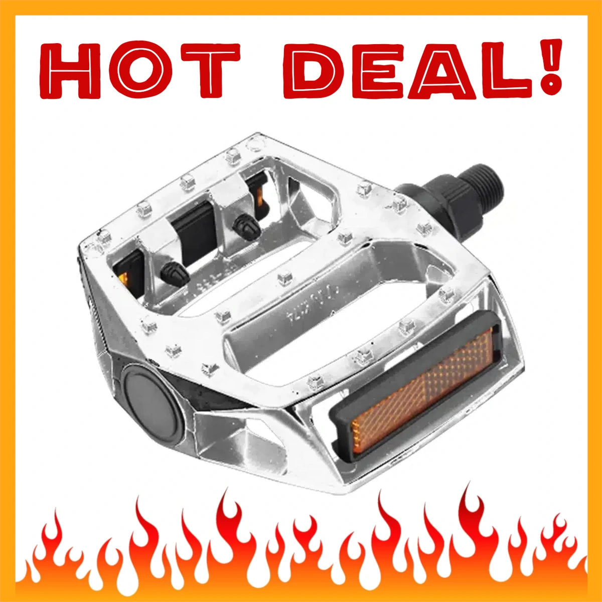 RAVX Flat Aluminum Platform BMX Pedals - 1/2" - Silver