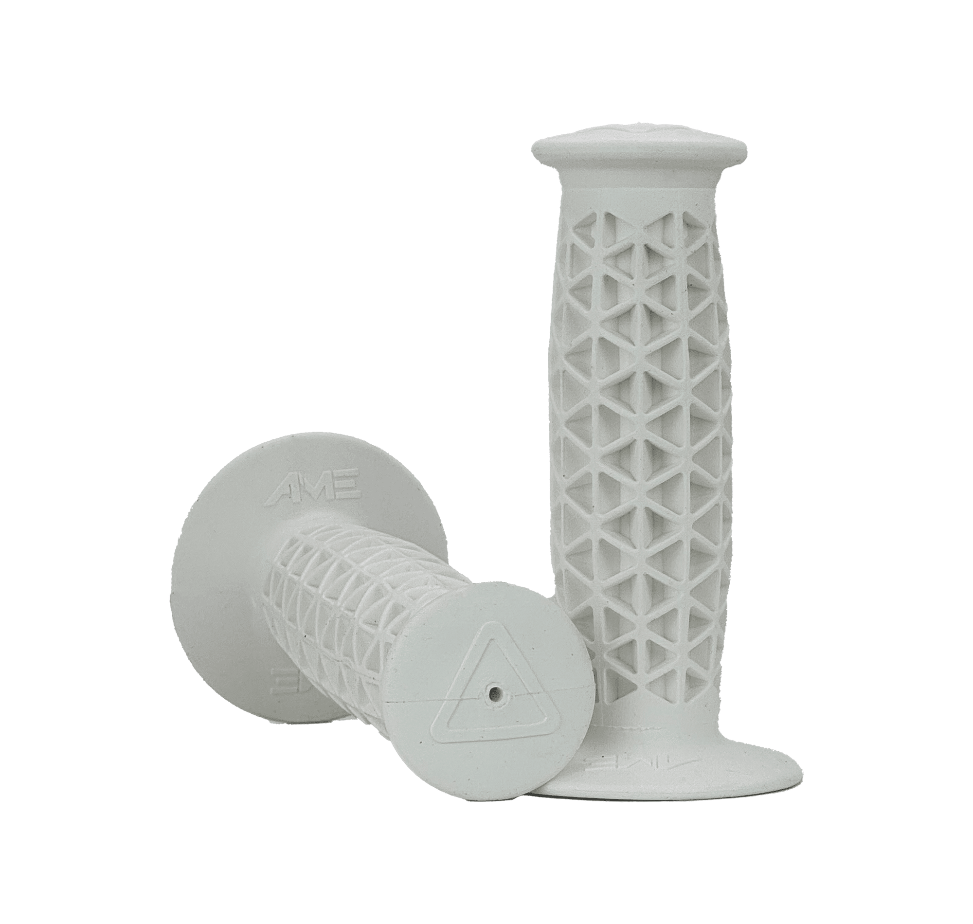 AME Super Soft Flanged BMX Grips - Flanged - White - USA Made