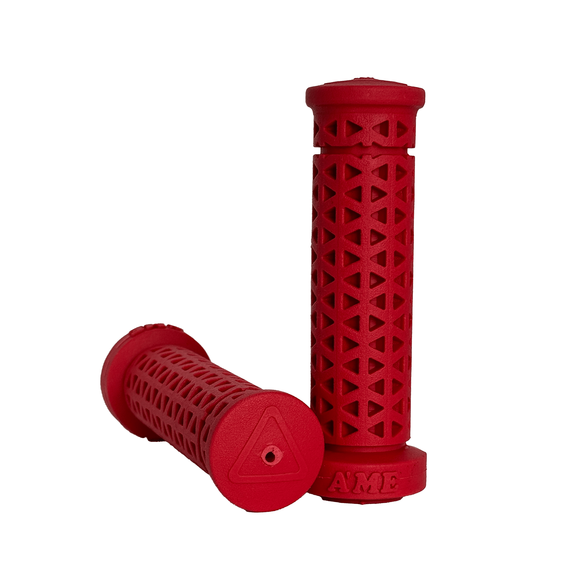 AME Zone Flangless BMX grips - Red - USA Made