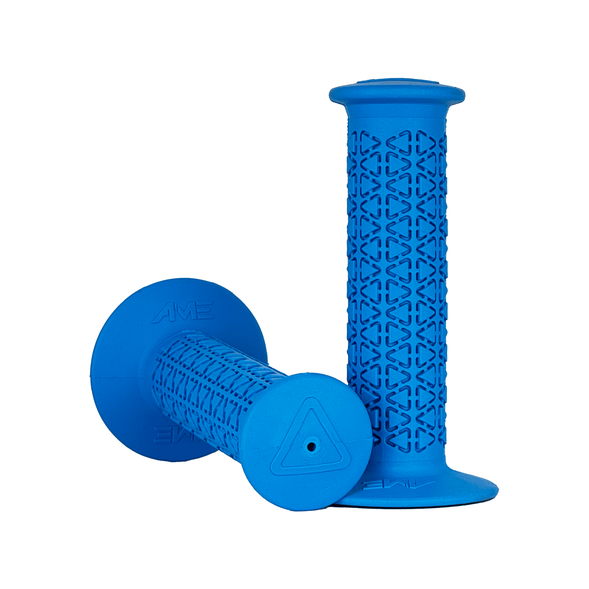 AME Rounds BMX Grips - Flanged - Maui Blue - USA Made