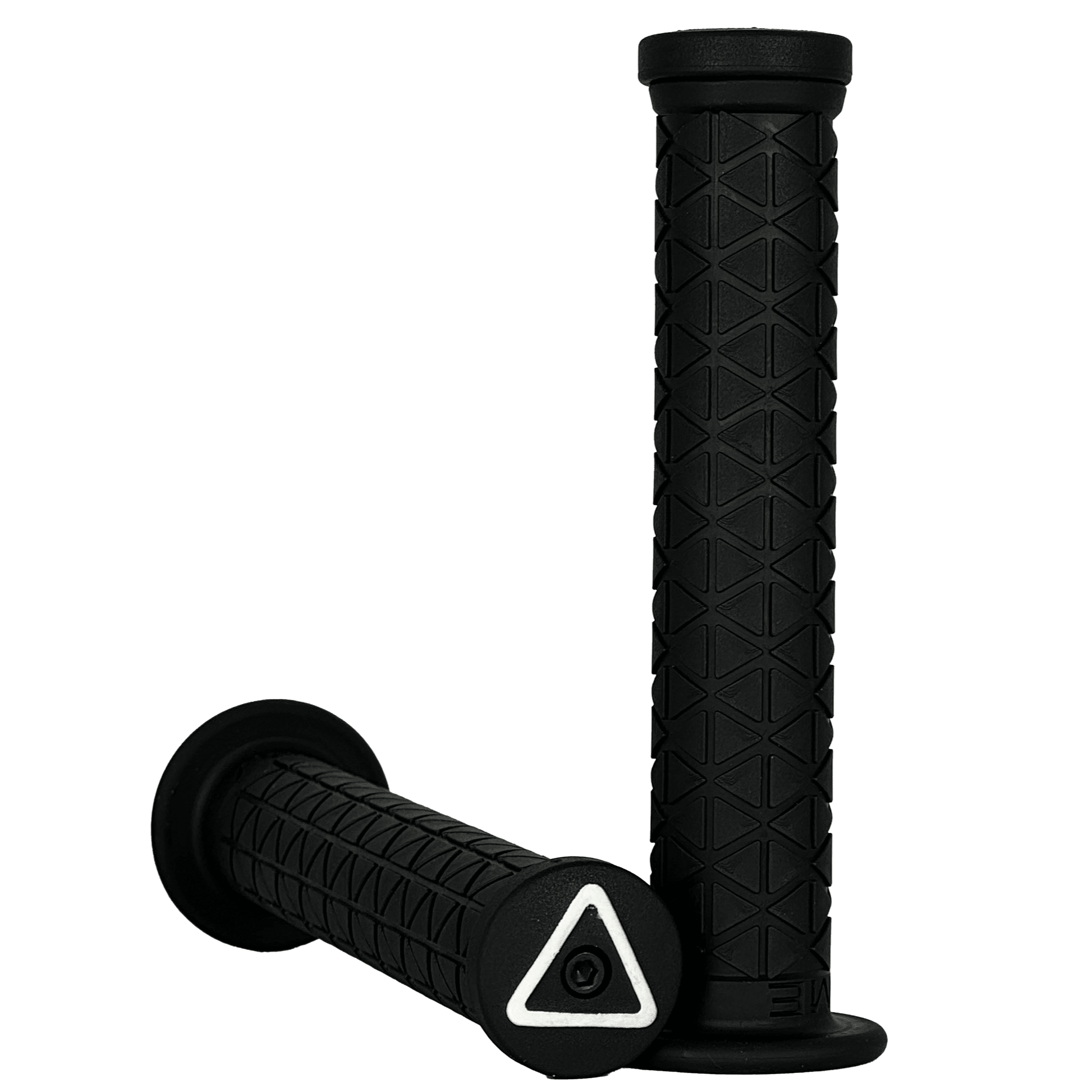 AME Super Tri Long BMX Grips w/ Plugs - Flangeless - Black - USA Made
