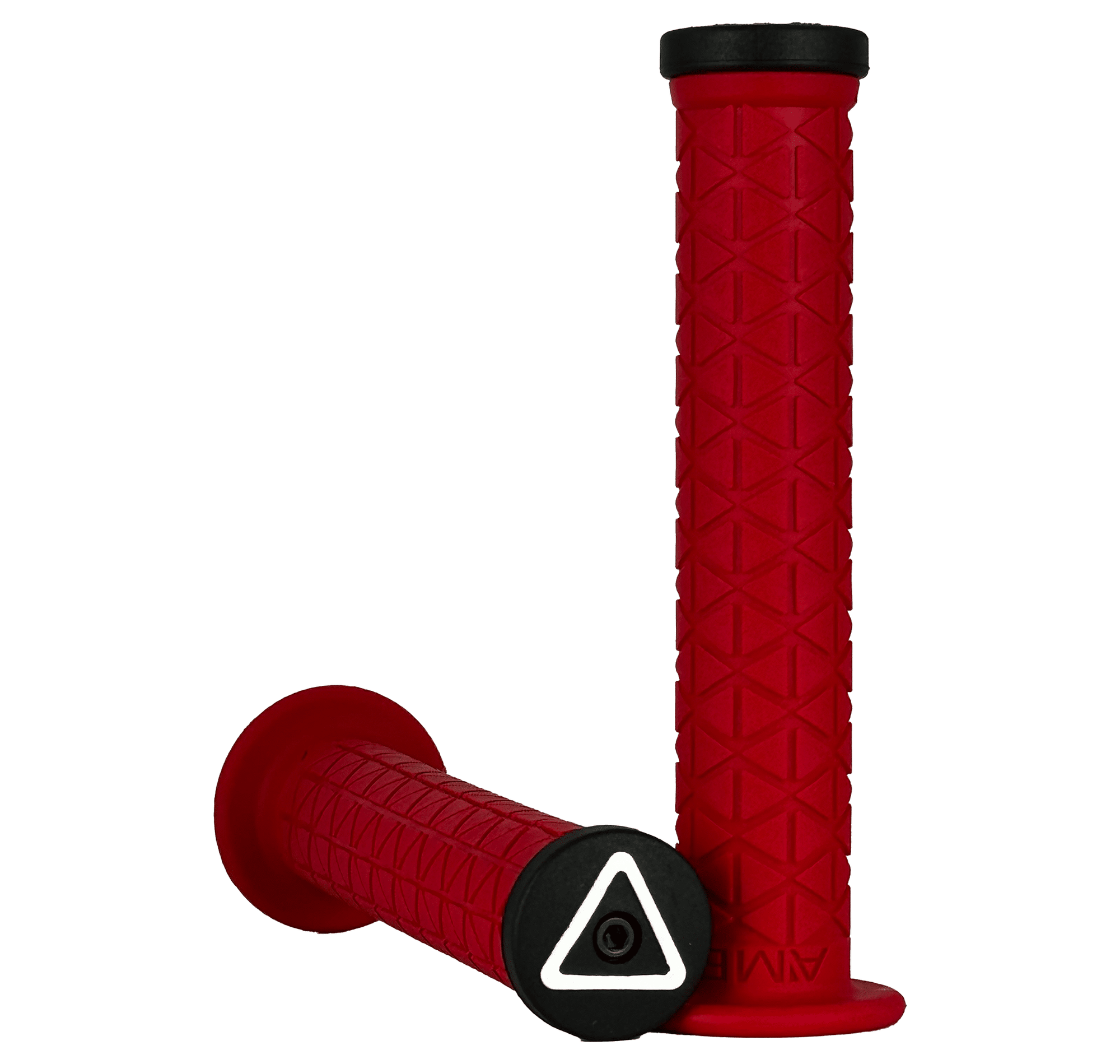AME Super Tri Long BMX Grips w/ Plugs - Red - USA Made