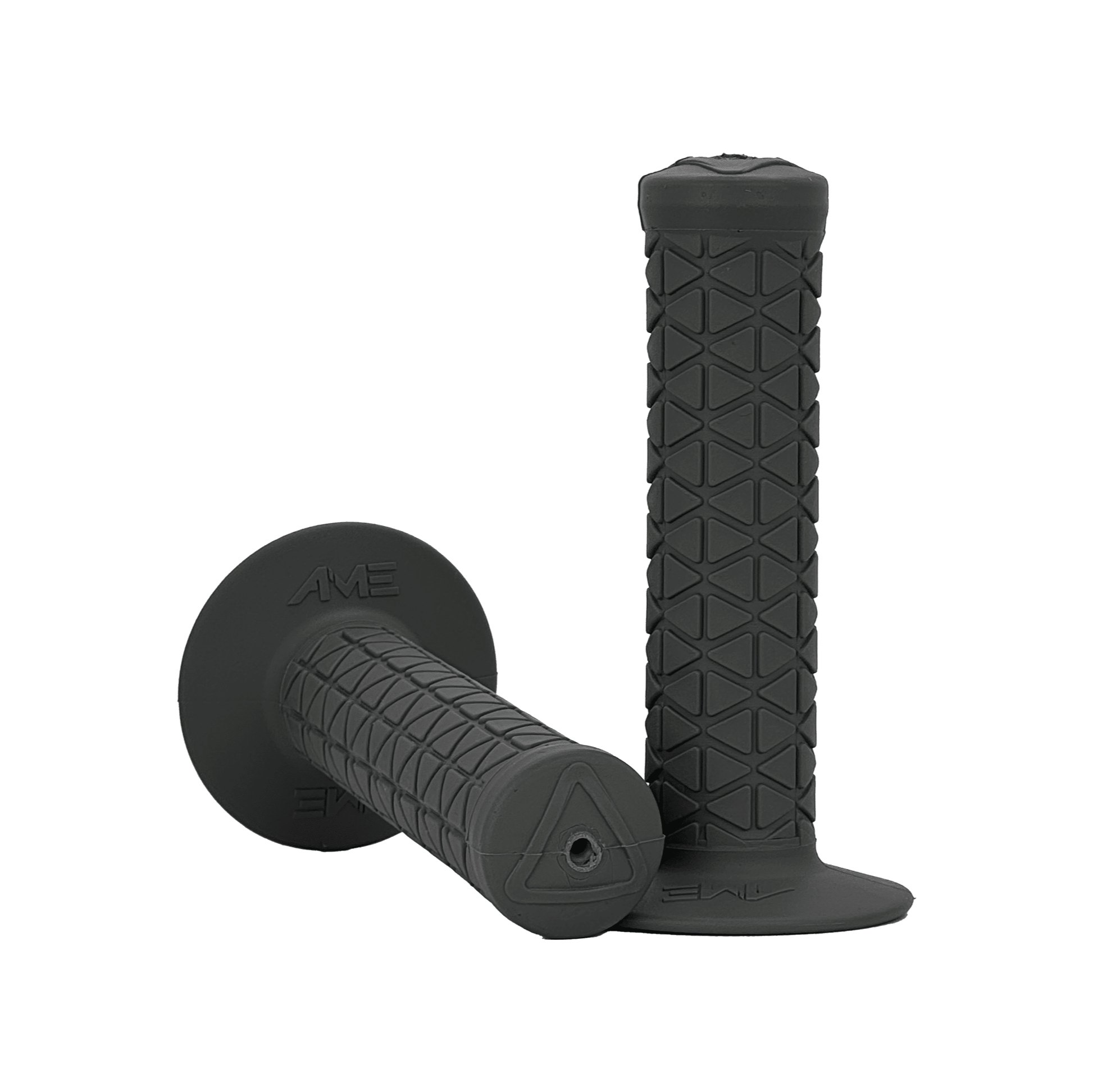 AME Triangle BMX Grips - Flanged - Gray - USA Made